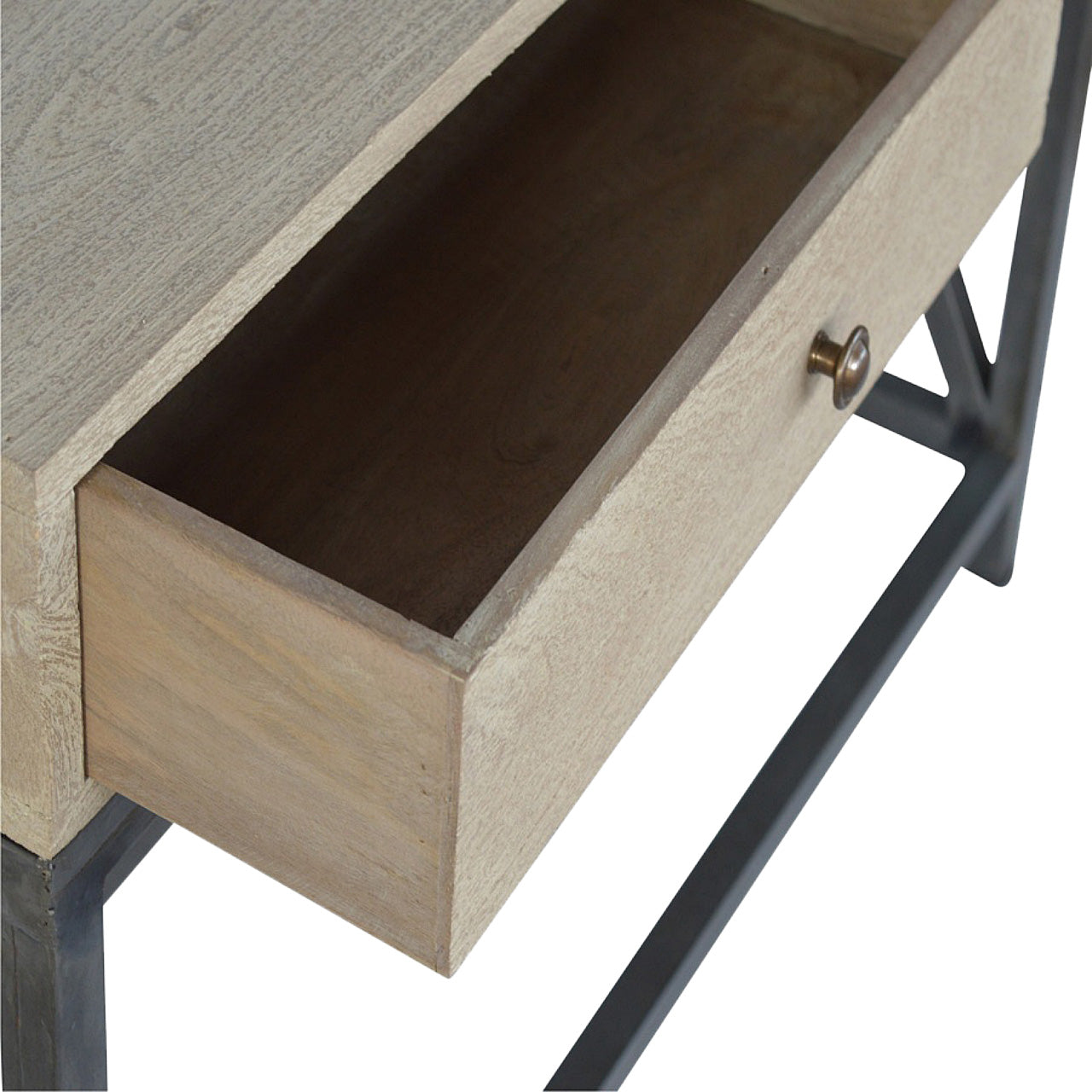 Mango Wood Console Table with Metal Base