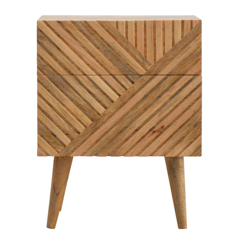 Lille 2 Drawer Oak-ish Bedside