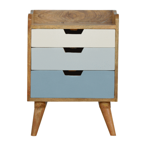 Blue and White Gradient Bedside Table
