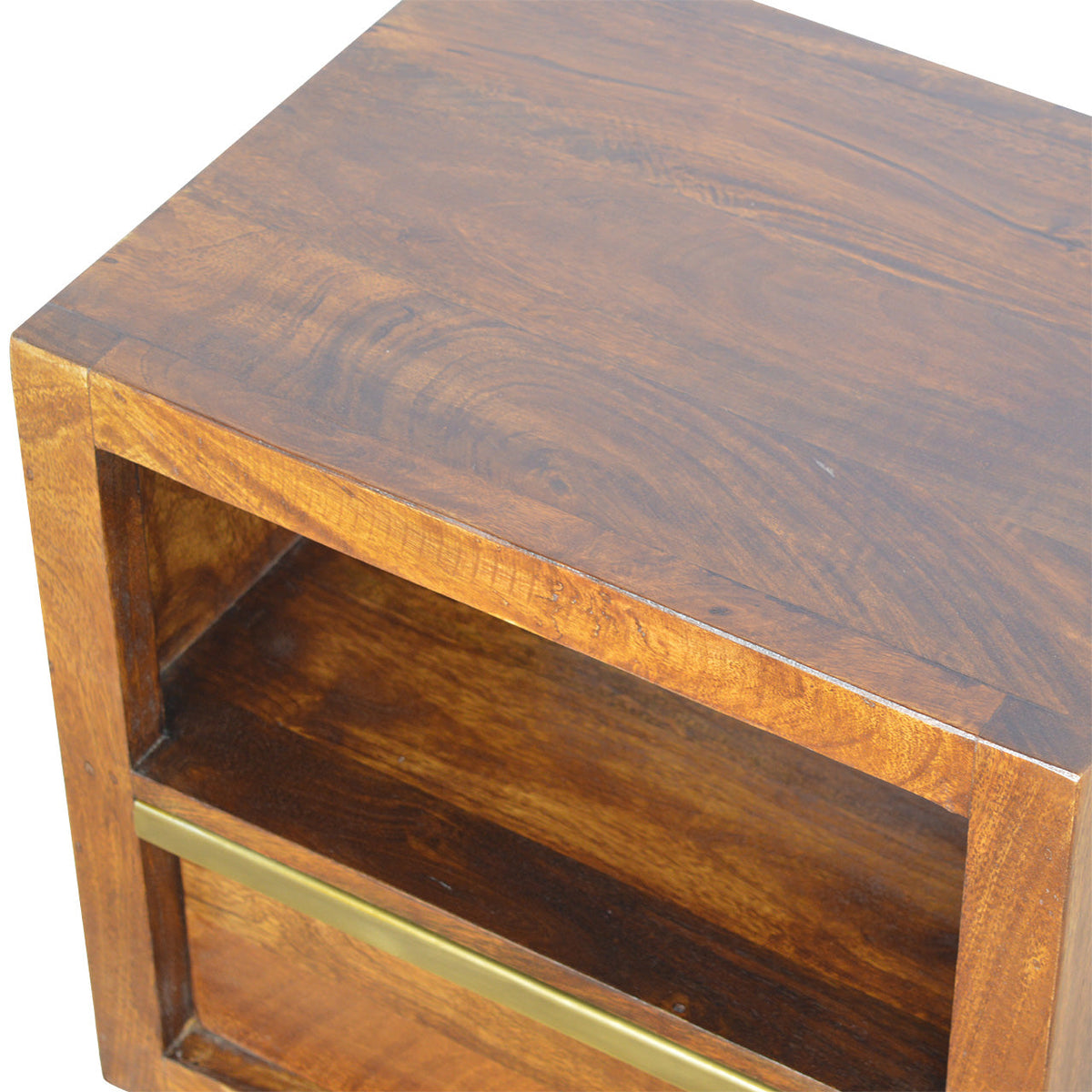 Gold Bar Chestnut Bedside Table