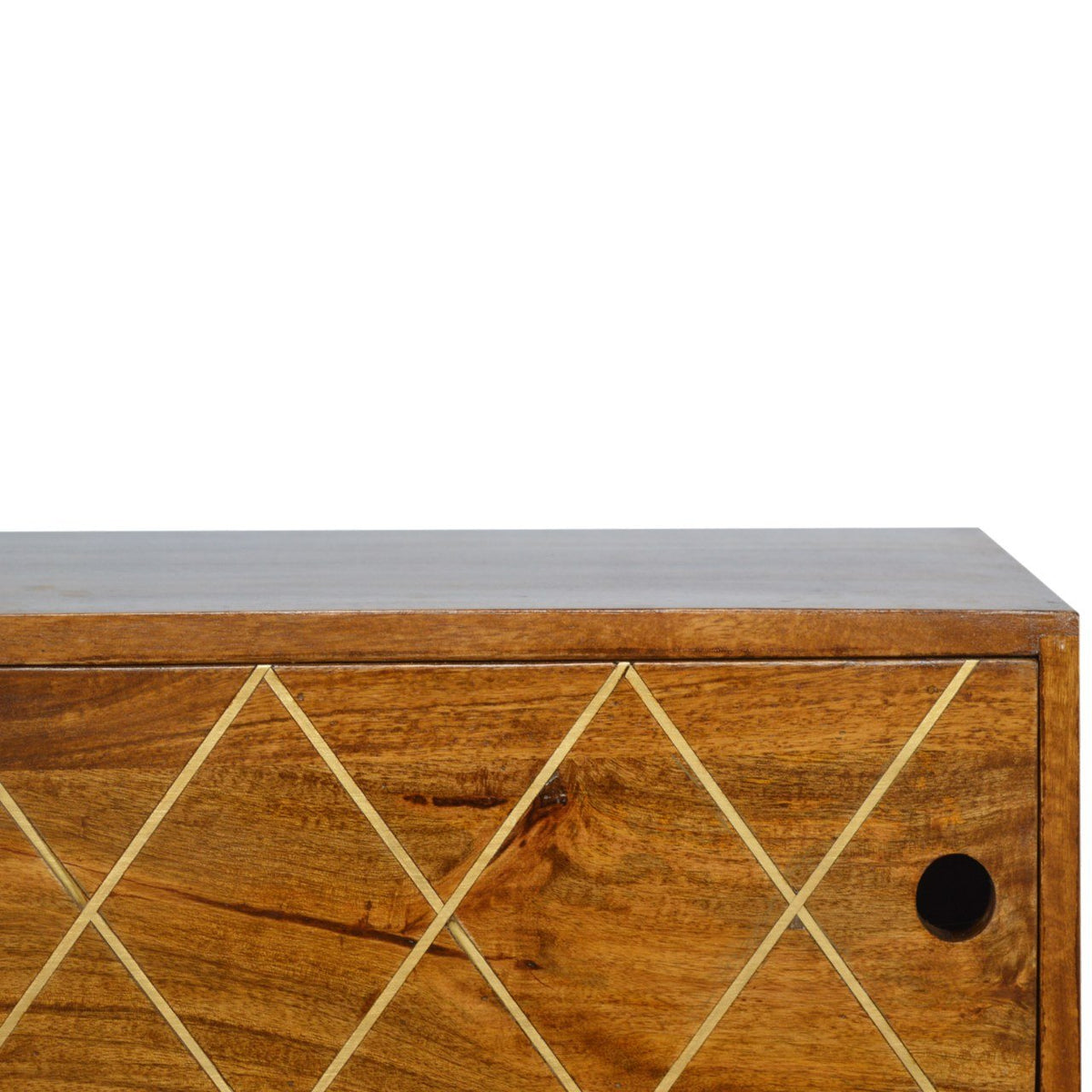 Sliding Brass Inlay TV Media Unit