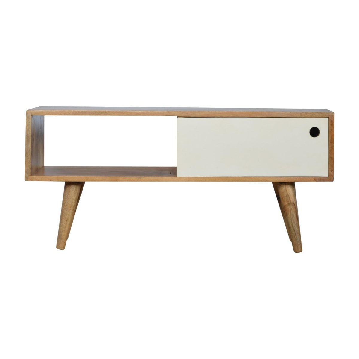 White Sliding TV Media Unit