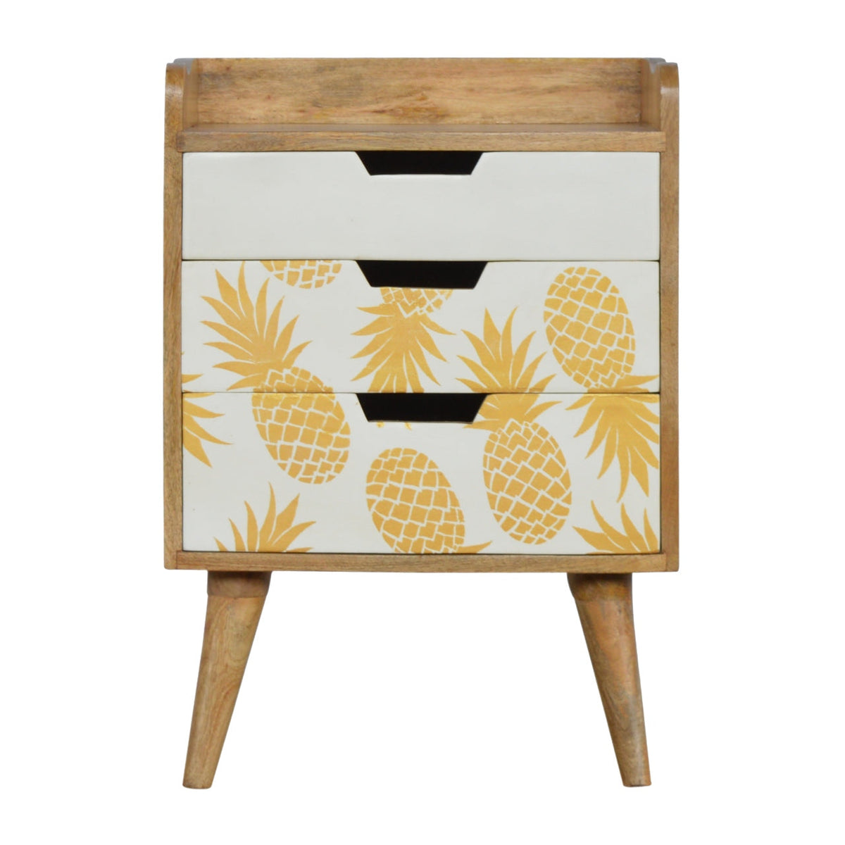 Pineapple Screen Printed Bedside Table