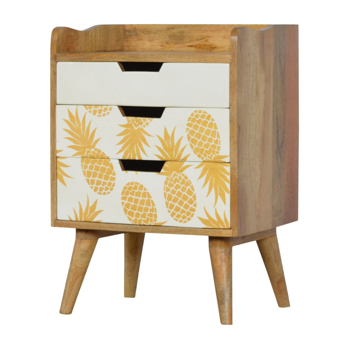 Pineapple Screen Printed Bedside Table