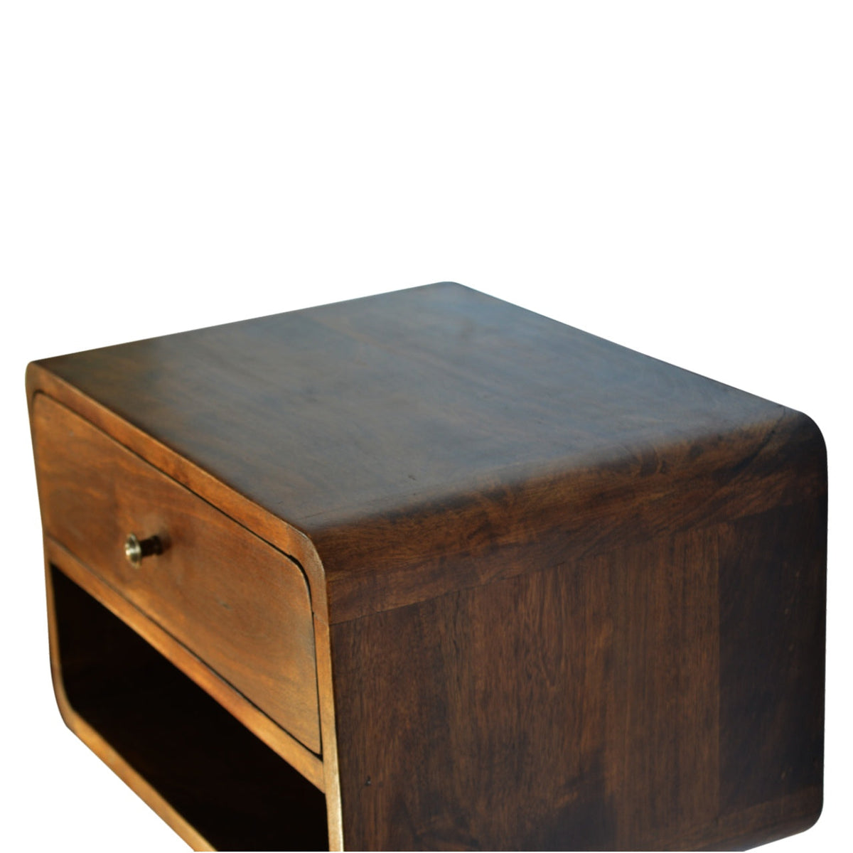 Chestnut Curve Floating Bedside Table