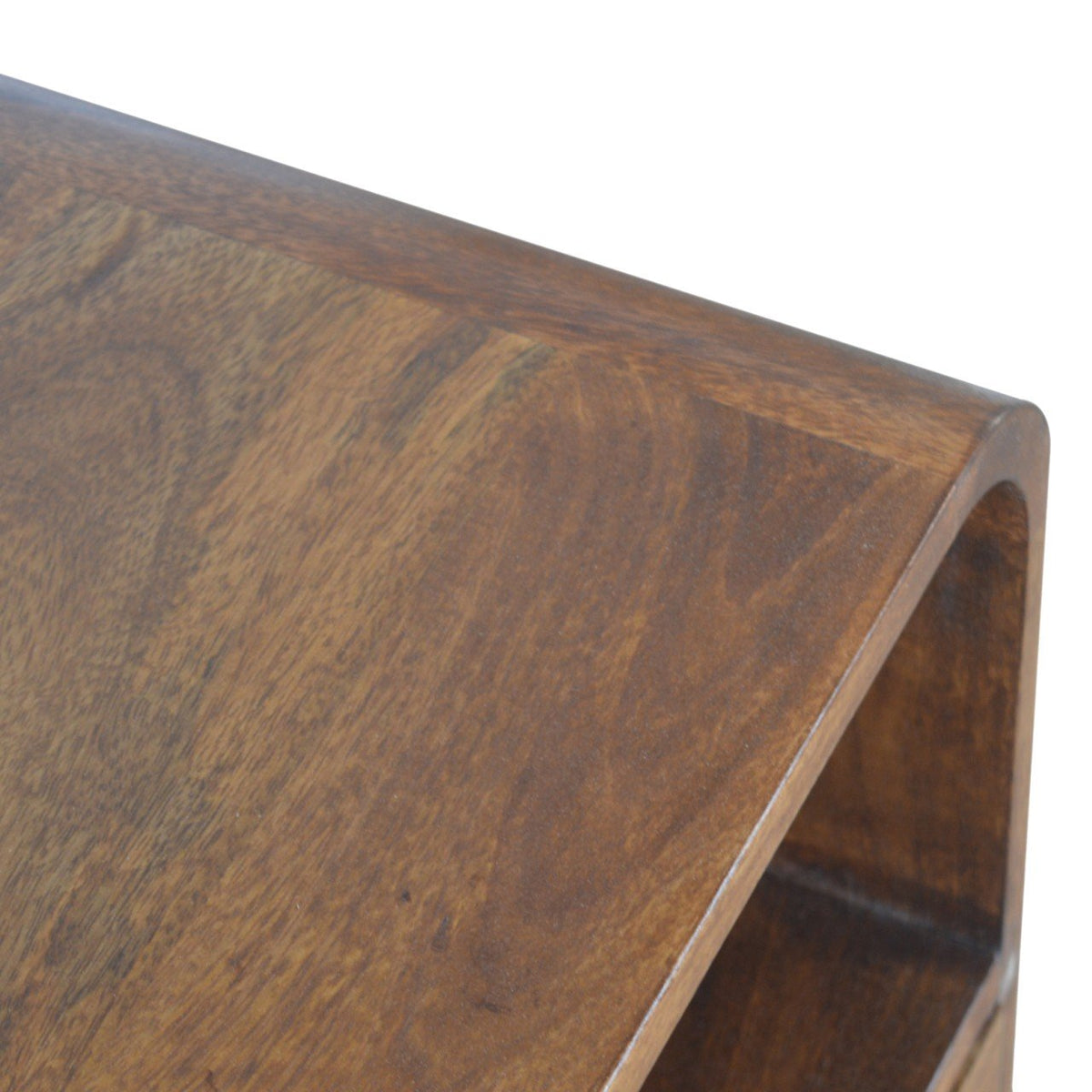 Chestnut Curved Edge Bedside Table