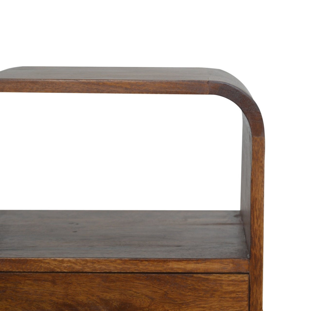 Chestnut Curved Edge Bedside Table