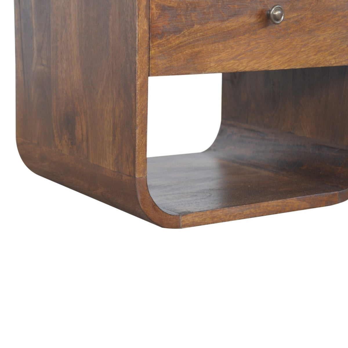 Chestnut Curved Edge Bedside Table