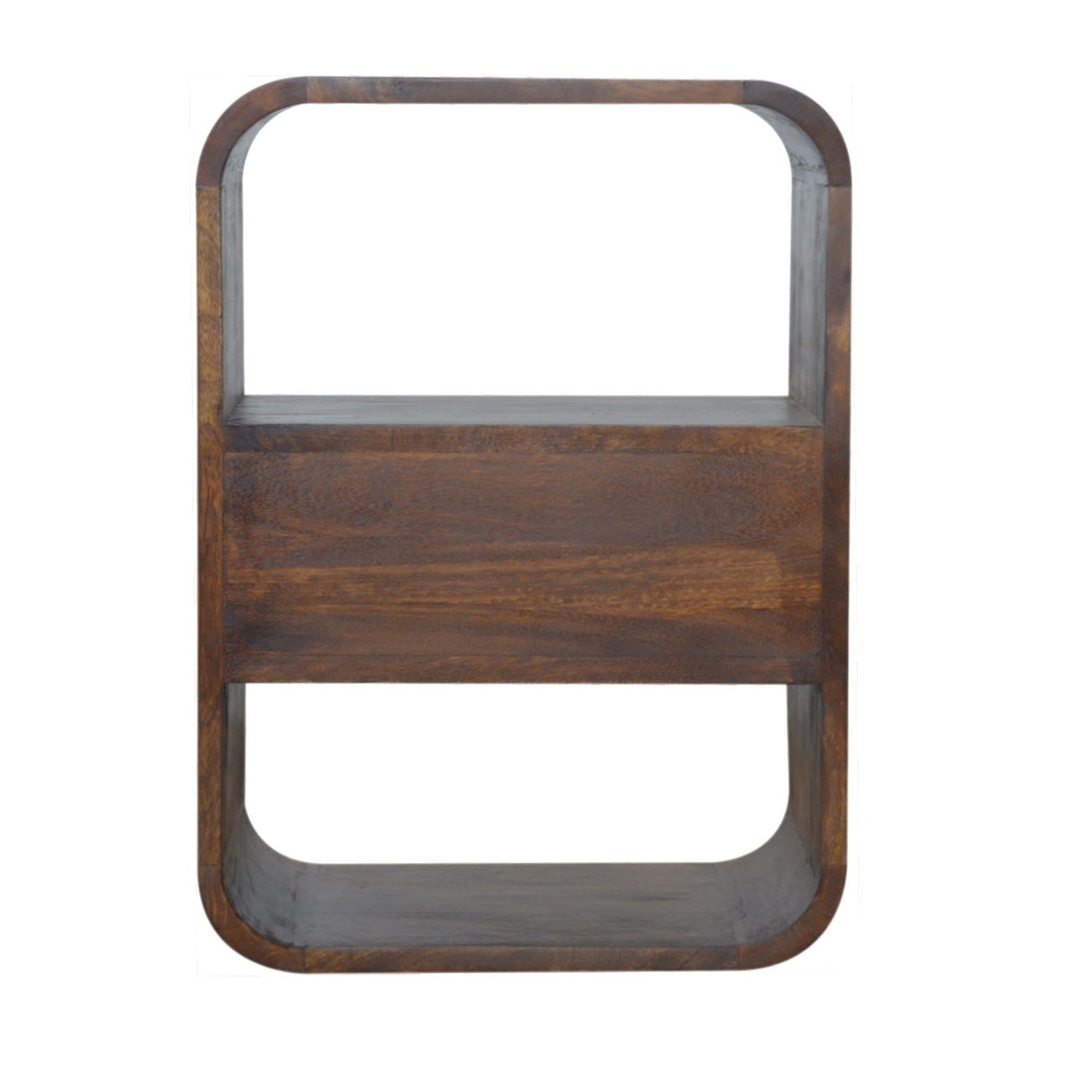 Chestnut Curved Edge Bedside Table