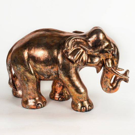 Large Copper Elephant Figurine
