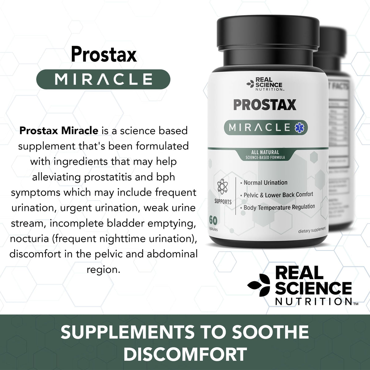 Real Science Nutrition Prostax Miracle – Natural Bladder & Kidney Health for Men