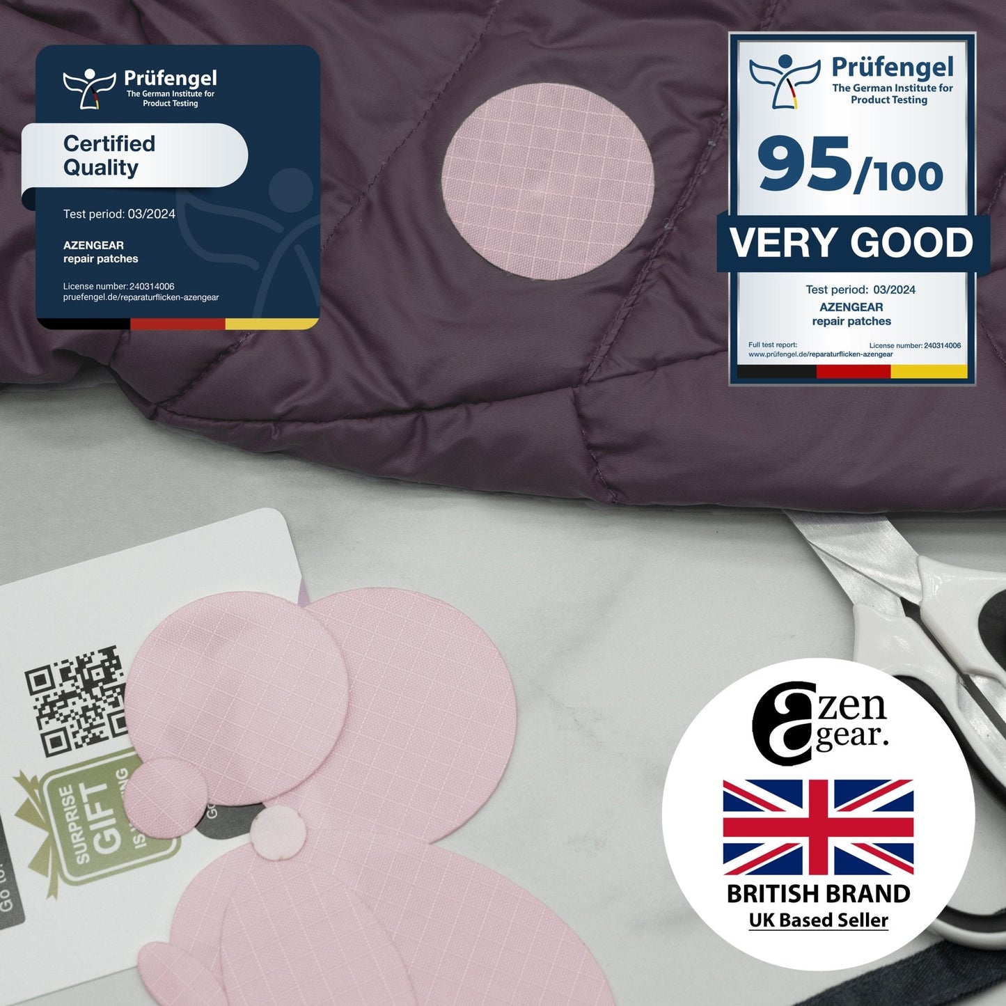 Self-Adhesive Puffer Jacket Repair Patches (30+ Colours)