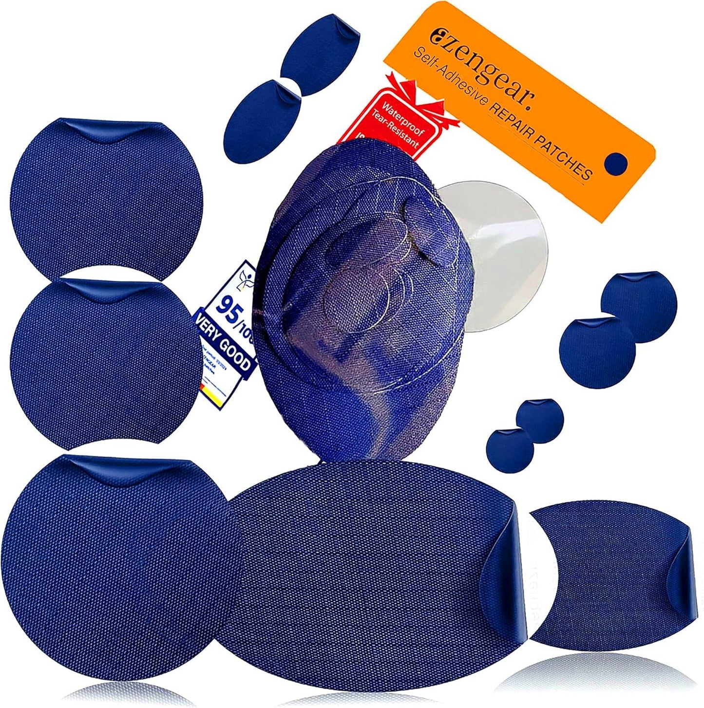 Repair Patches (30+ Colours) for Puffer Jackets, Tents, Upholstery - Stick On, Waterproof, Tear-Cold-Heat-Resistant