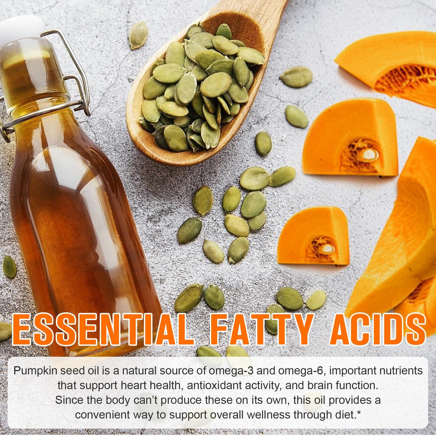 Pumpkin Seed Oil with Saw Palmetto Capsules - 2-in-1 Hair & Heart Support