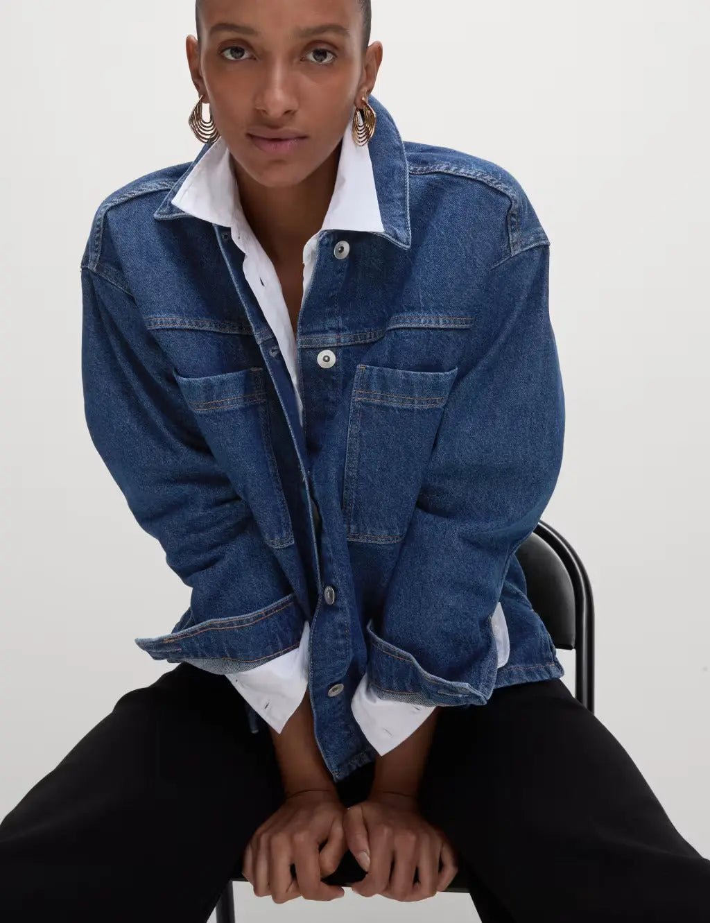 Pure Cotton Denim Relaxed Jacket