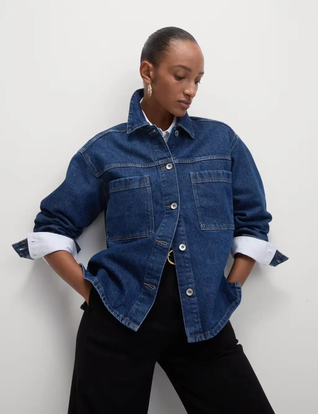 Pure Cotton Denim Relaxed Jacket