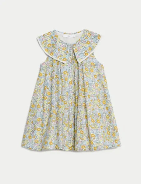 Pure Cotton Floral Dress (2-8 Yrs)
