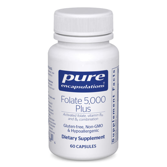 Pure Encapsulations Folate 5,000 Plus – Activated Folate with B12 & B6 | 60 Capsules