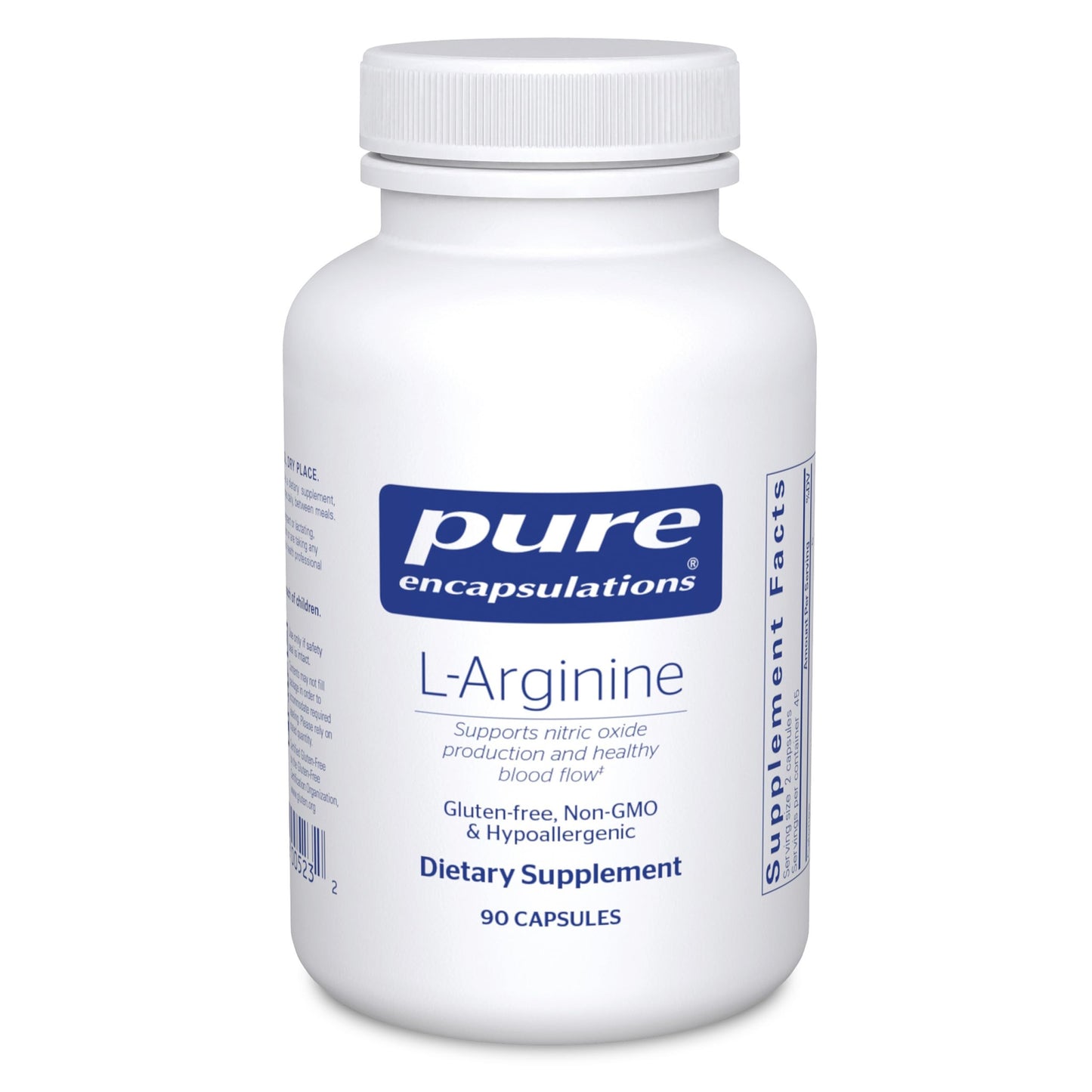 Pure Encapsulations L-Arginine 1,400 mg – Nitric Oxide & Heart Health | 90 Capsules | Gluten Free & Non-GMO