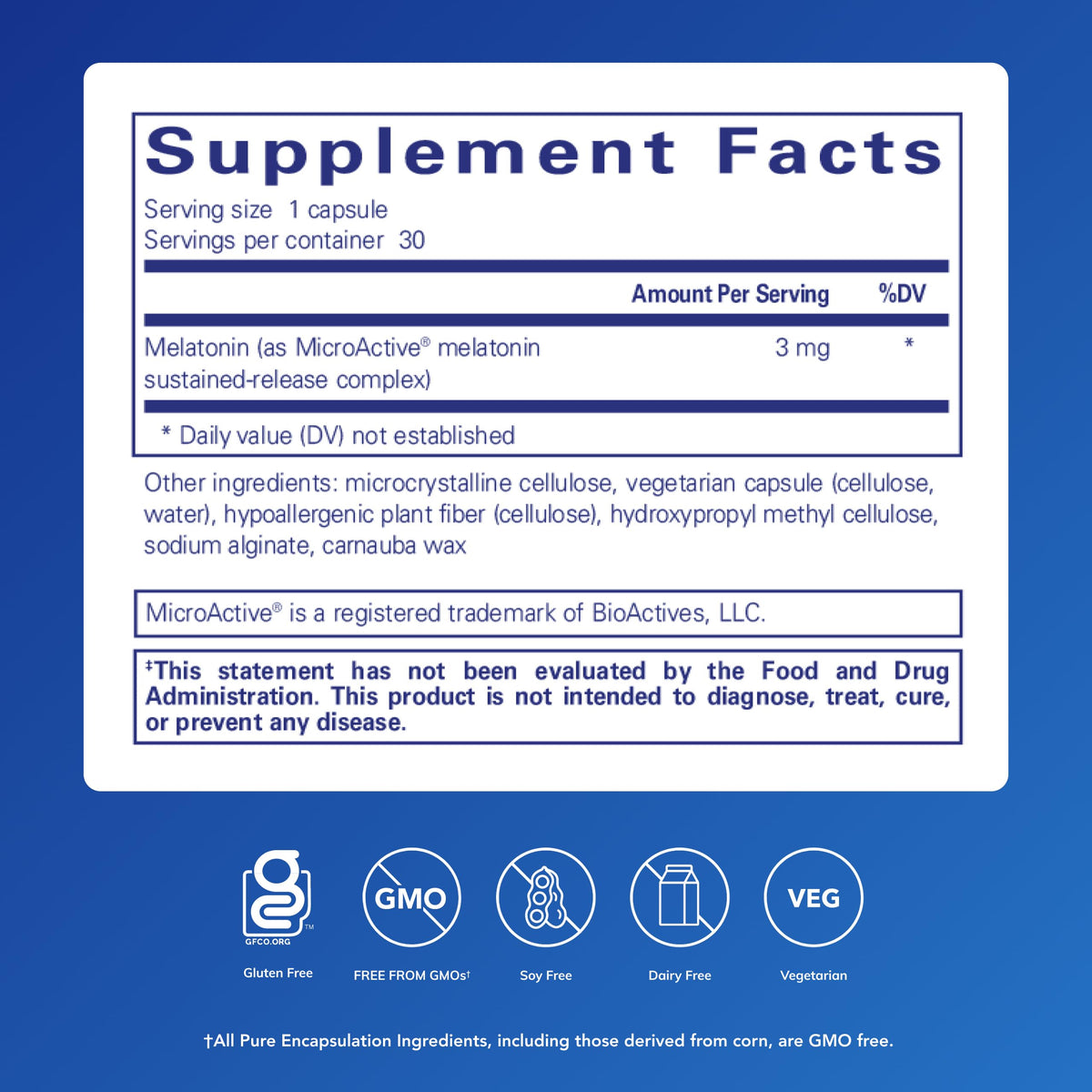 Pure Encapsulations Melatonin-SR – Extended Release Sleep Support (Gluten Free & Vegan) – 30 Capsules