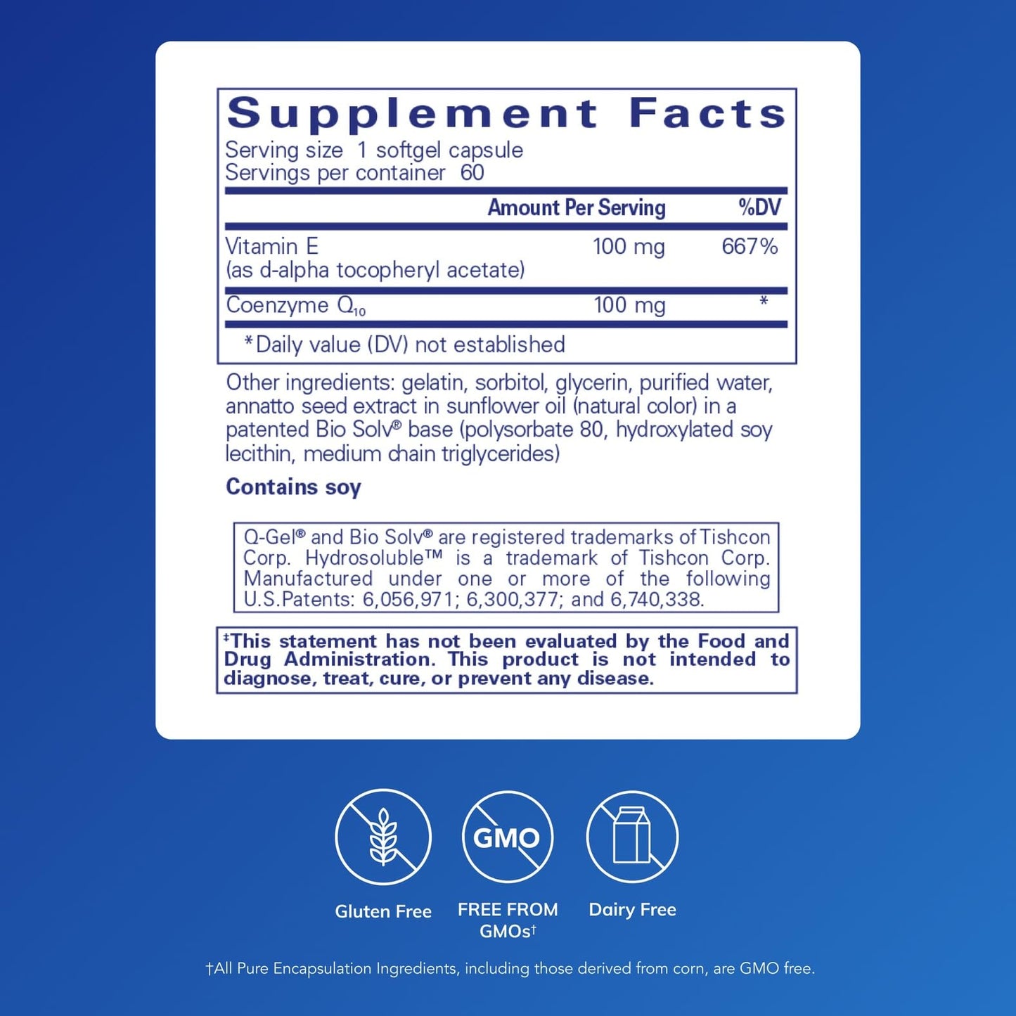 Pure Encapsulations Q-Gel 100 (Hydrosoluble CoQ10) | CoQ10 with Vitamin E to Enhance Solubility | 60 Softgel Capsules