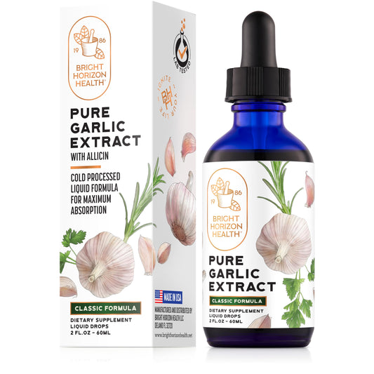 Pure Garlic Extract with Allicin Classic Formula – Immune Support, 2 oz | Vegan Friendly