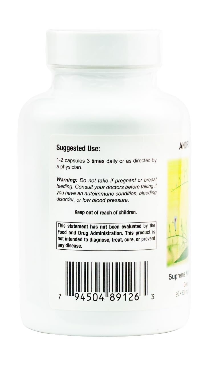 Supreme Nutrition Andrographis, 90 Pure Green Chiretta Vegetarian Capsules
