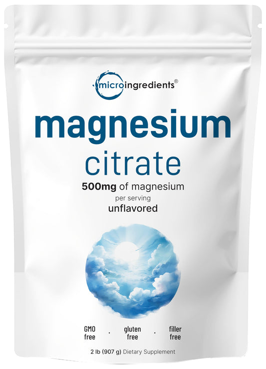 Pure Magnesium Powder, 2lbs | Magnesium Citrate Powder | Unflavored | Relaxation and Nutrient Utilization | Easily Absorbed | Non-GMO, Vegan