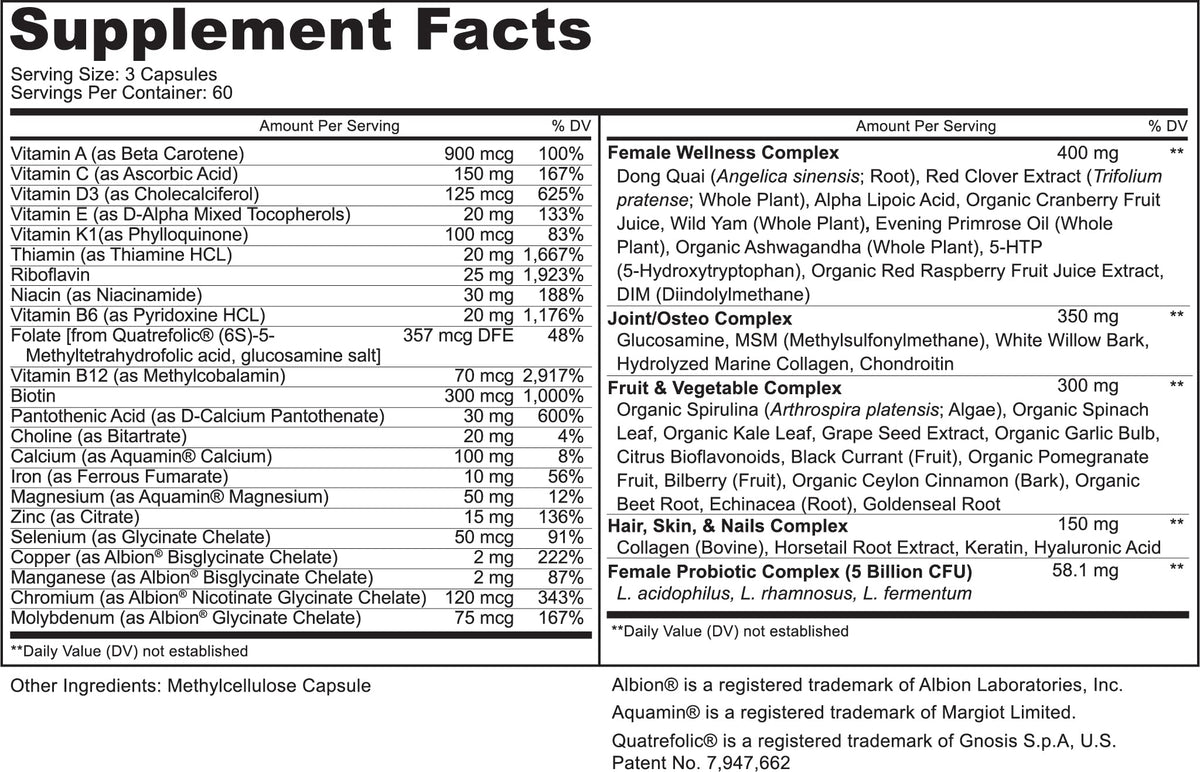PURELY beneficial Women’s Whole Food MultiVitamin –58 Key Nutrients Including Vitamins, Minerals, Herbs, Probiotics, with Iron, Hair, Skin & Nail Complex for Complete Female Wellness- 180 Capsules