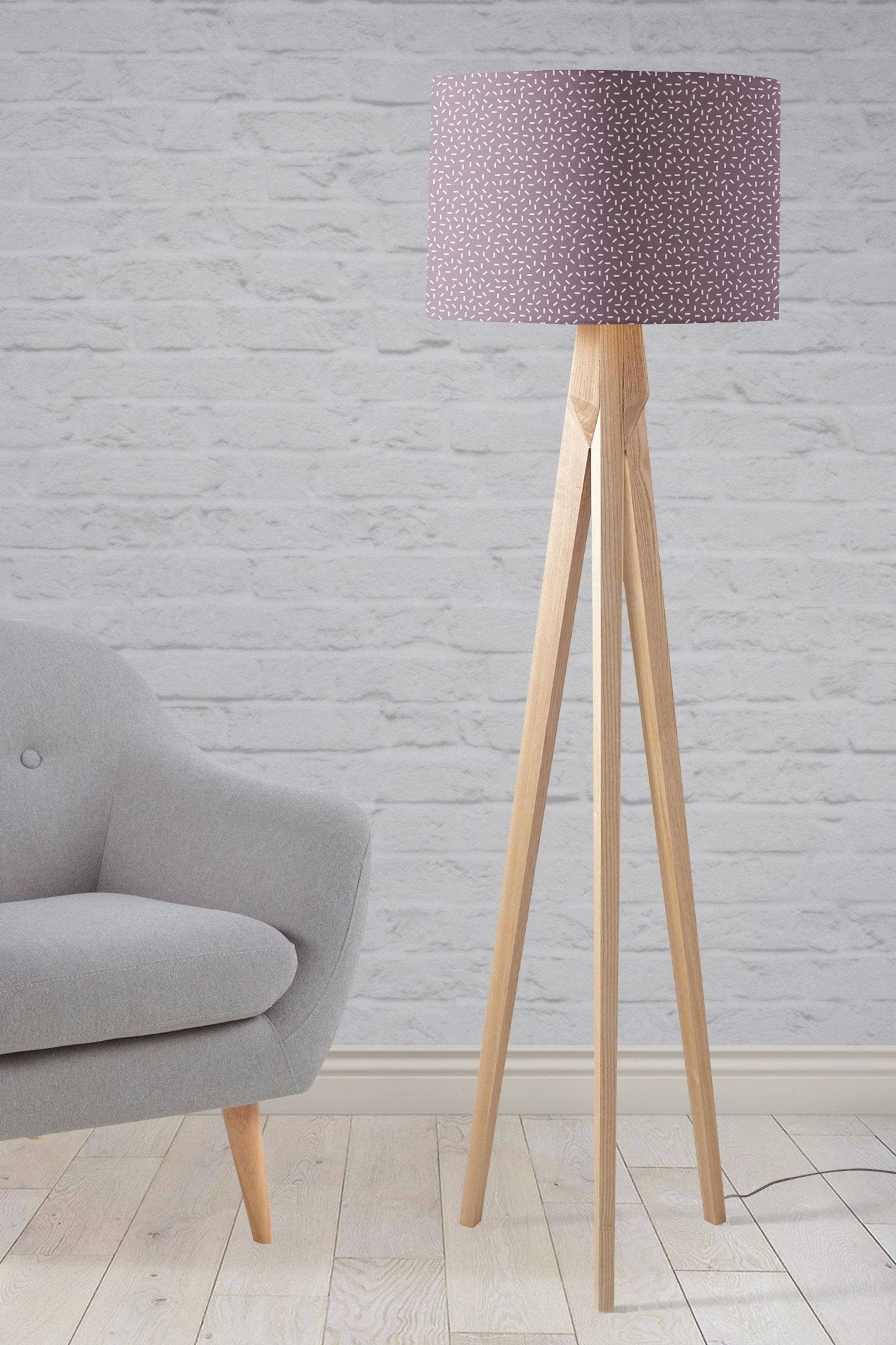Purple Drum Lampshade, Modern Line Design Shade for Table, Floor or Ceiling Pendant Light