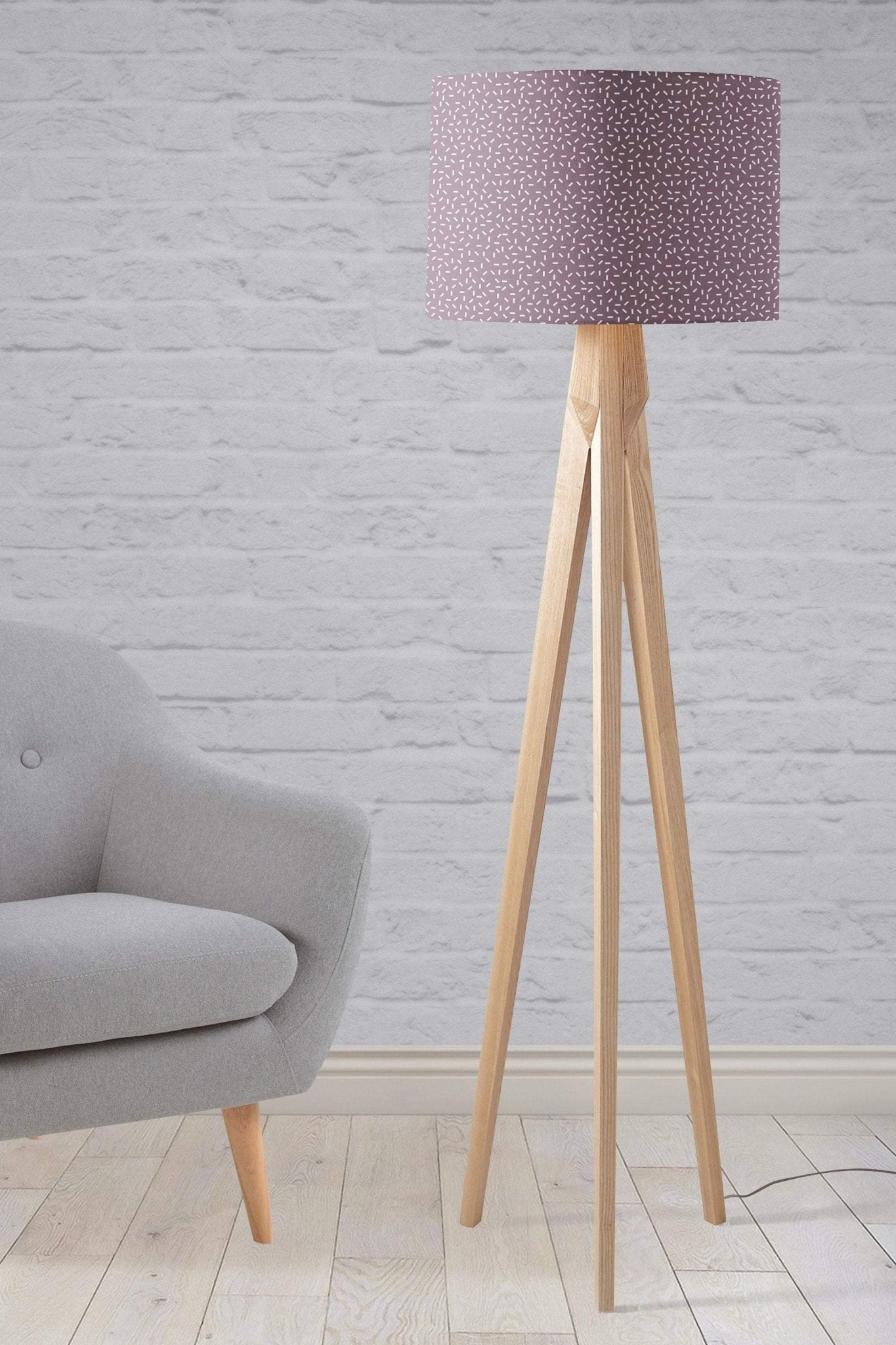 Purple Drum Lampshade, Modern Line Design Shade for Table, Floor or Ceiling Pendant Light