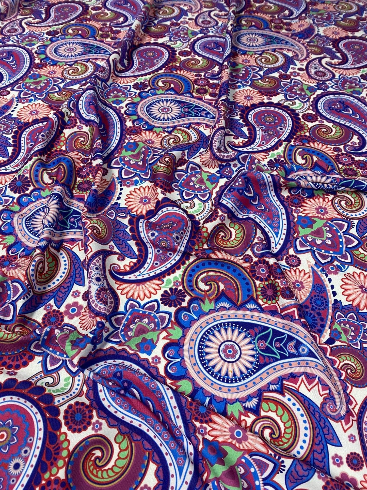 Purple Paisley Fabric by Metre