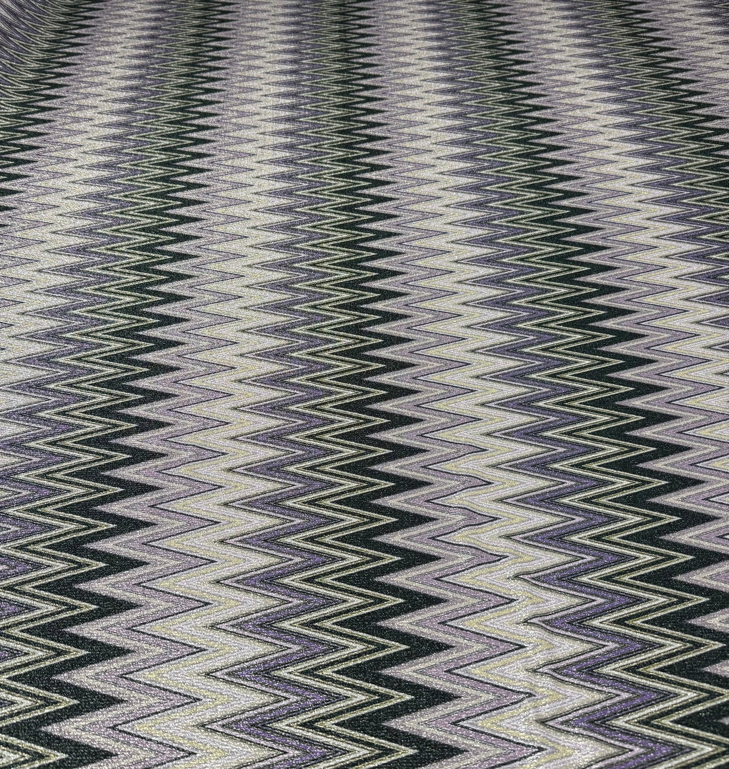 Purple Zigzag Knit Lurex Fabric by the Metre