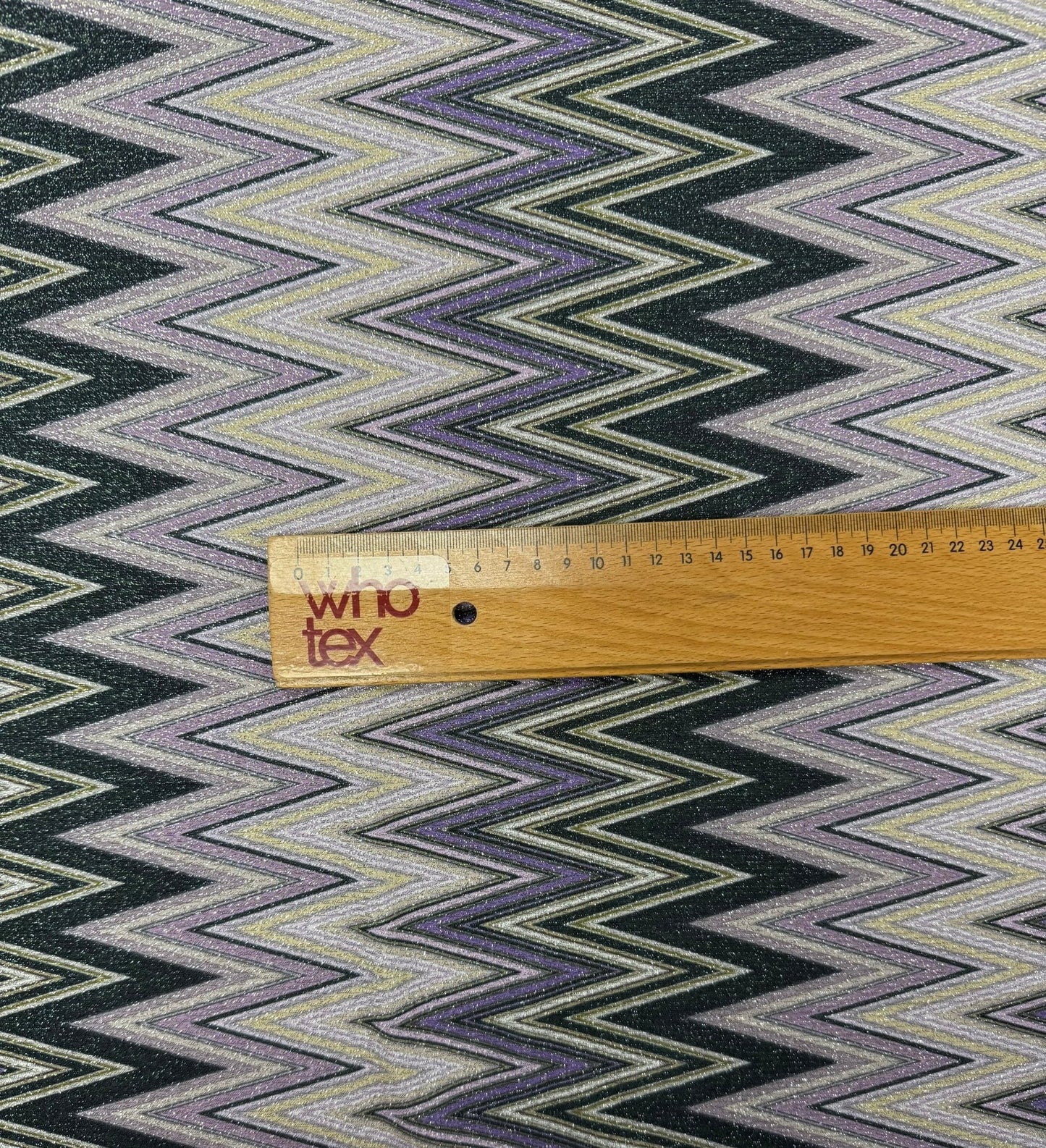 Purple Zigzag Knit Lurex Fabric by the Metre