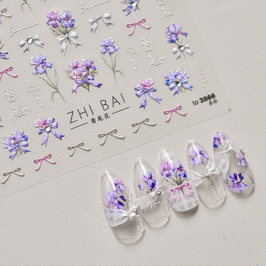 Hello Claws | Purple Flower Nail Deco Sticker
