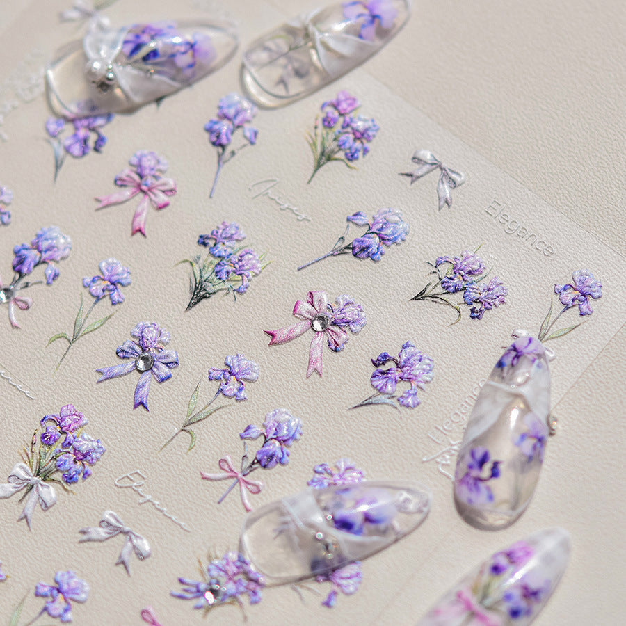 Hello Claws | Purple Flower Nail Deco Sticker