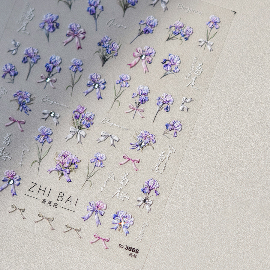 Hello Claws | Purple Flower Nail Deco Sticker