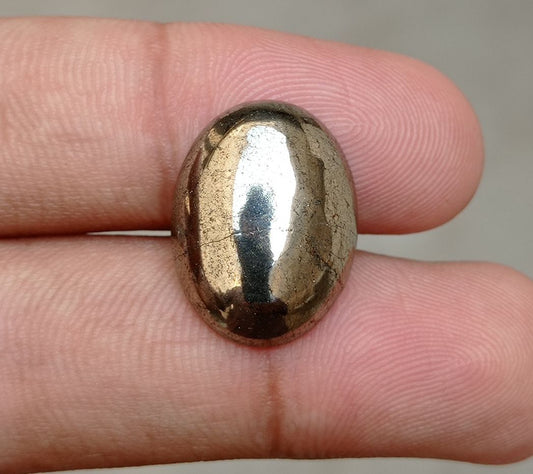 19ct Natural Pyrite Cabochon - Iron Pyrite Crystal - Fool's Gold Gemstone - August Birthstone -20x15x5mm