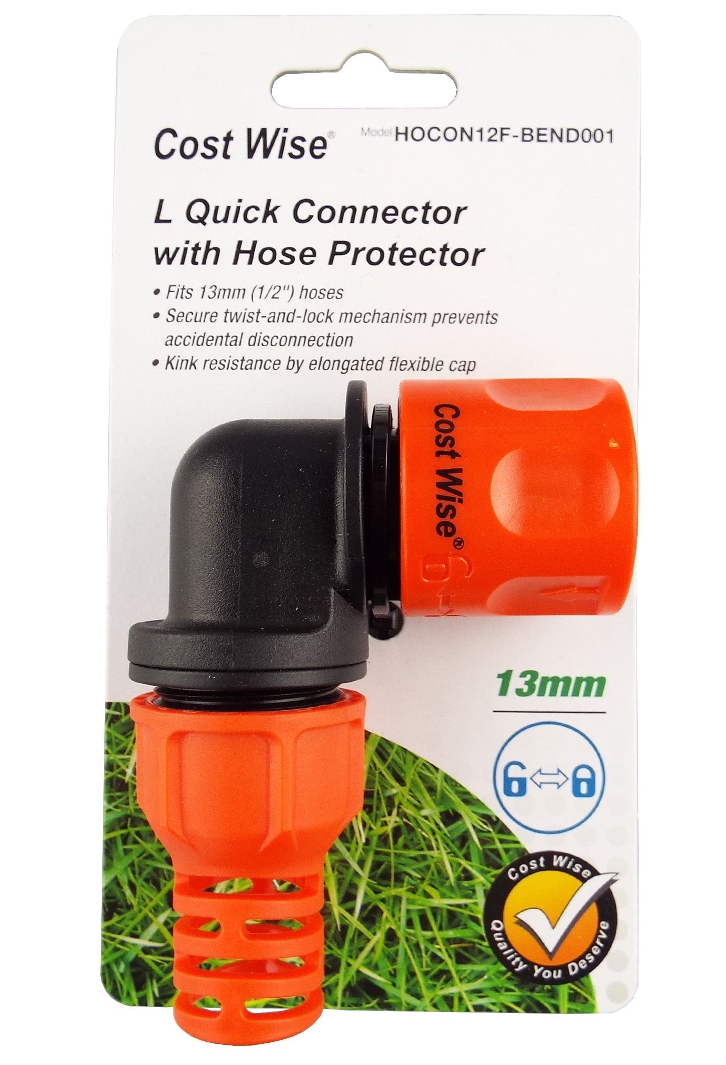 Cost Wise Angle Hose Connector with Lock Outdoor Watering Kit Hose Connector Set