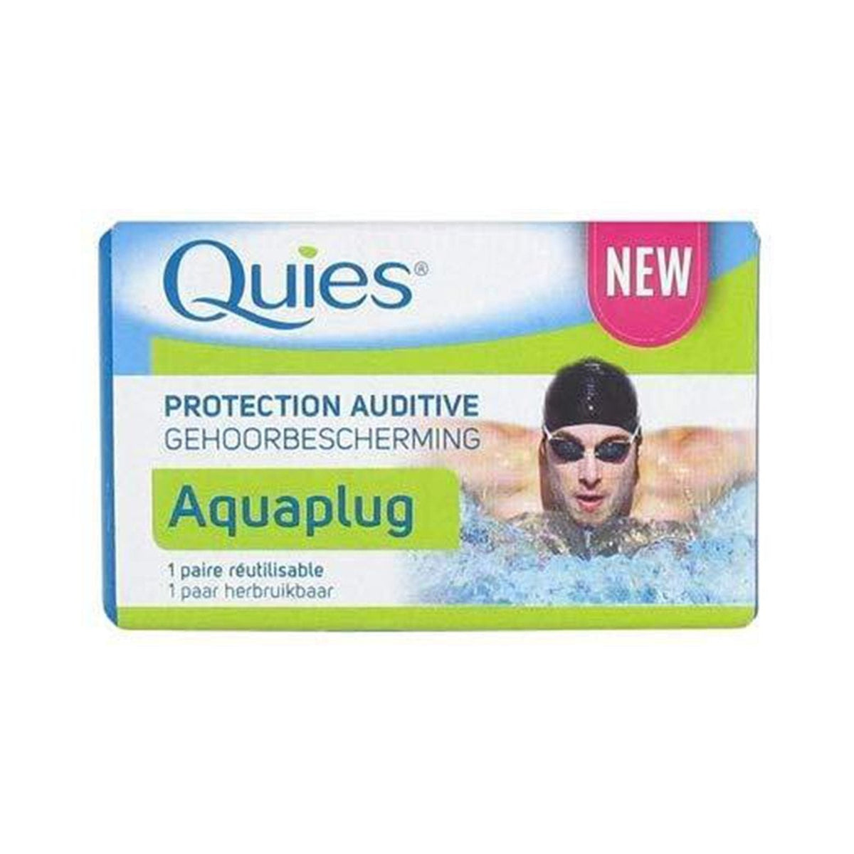 Quies Swimming Ear Protection Aquaplug (1 Reusable Pair)