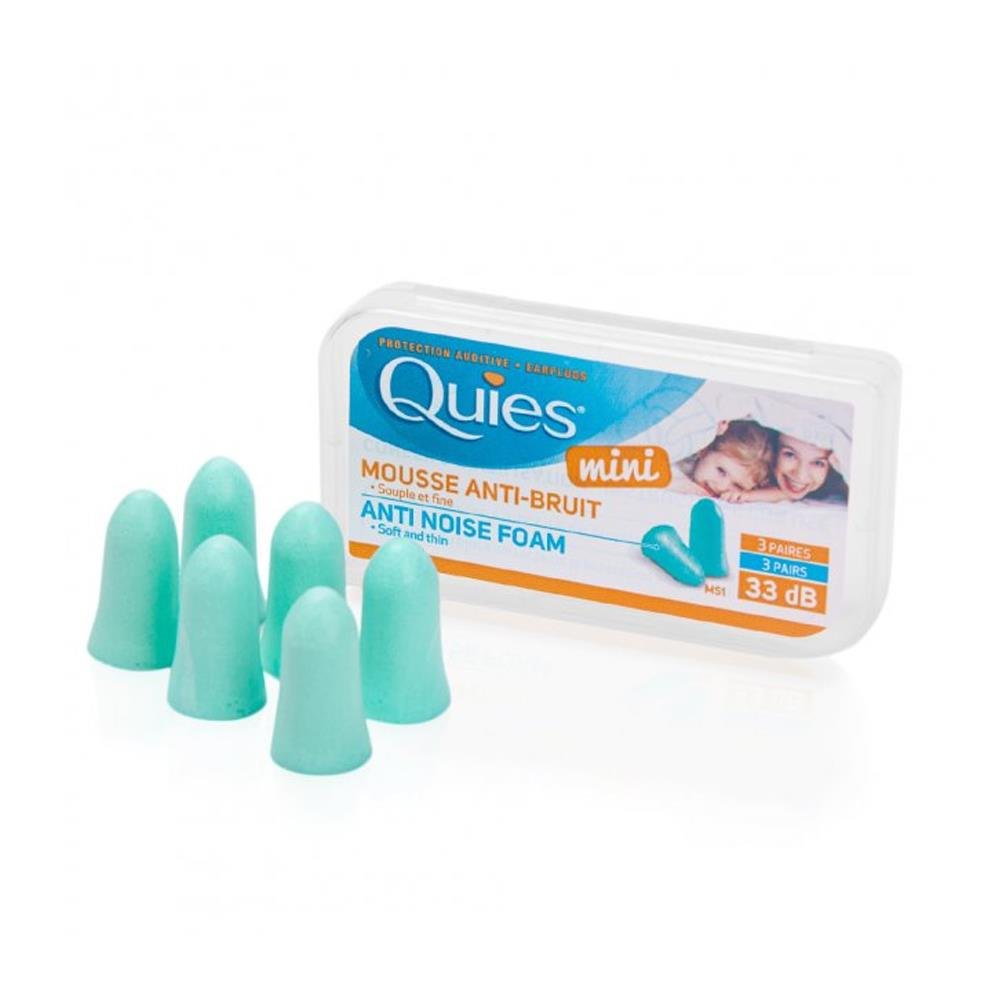 Quies Mini Kids Protection Foam Ear Plugs 33dB (3 Pairs)