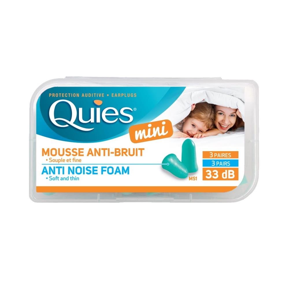 Quies Mini Kids Protection Foam Ear Plugs 33dB (3 Pairs)