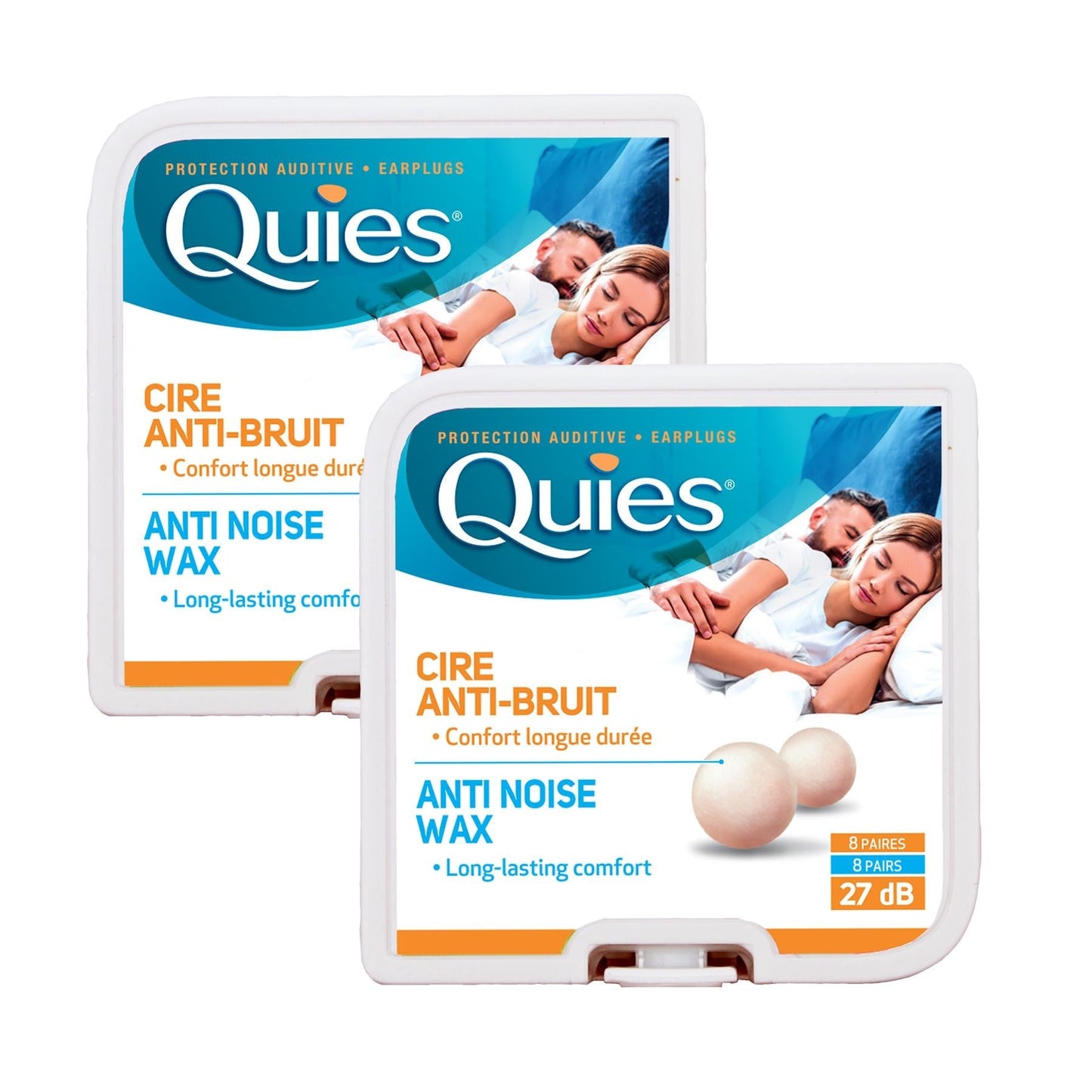 Quies Pure Natural Wax Ear Plugs Protection 8 pairs noise reduction