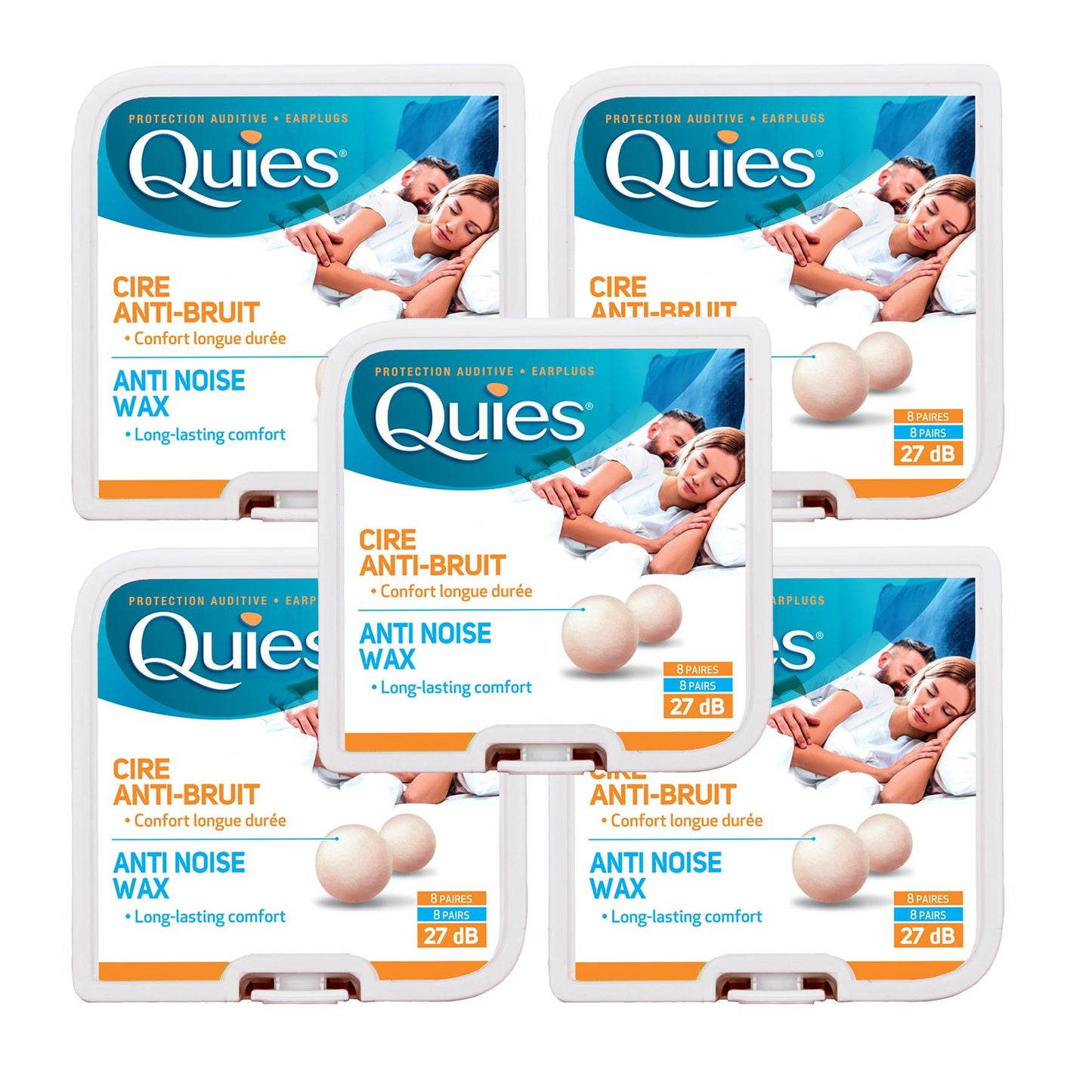 Quies Pure Natural Wax Ear Plugs Protection 8 pairs noise reduction