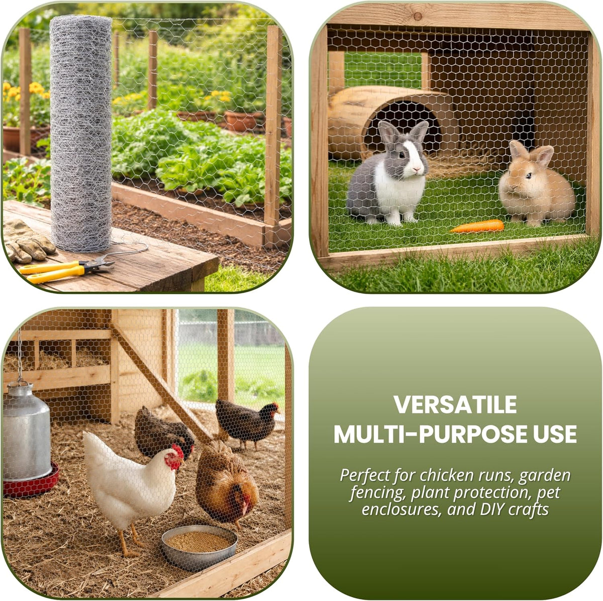 5m x 0.9m Galvanised Chicken Wire Mesh Roll 13mm