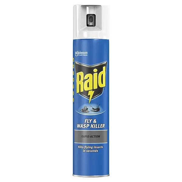 Raid Rapid Action Wasp, Mosquito & Fly Killer Aerosol Spray 300ml (Case of 6)