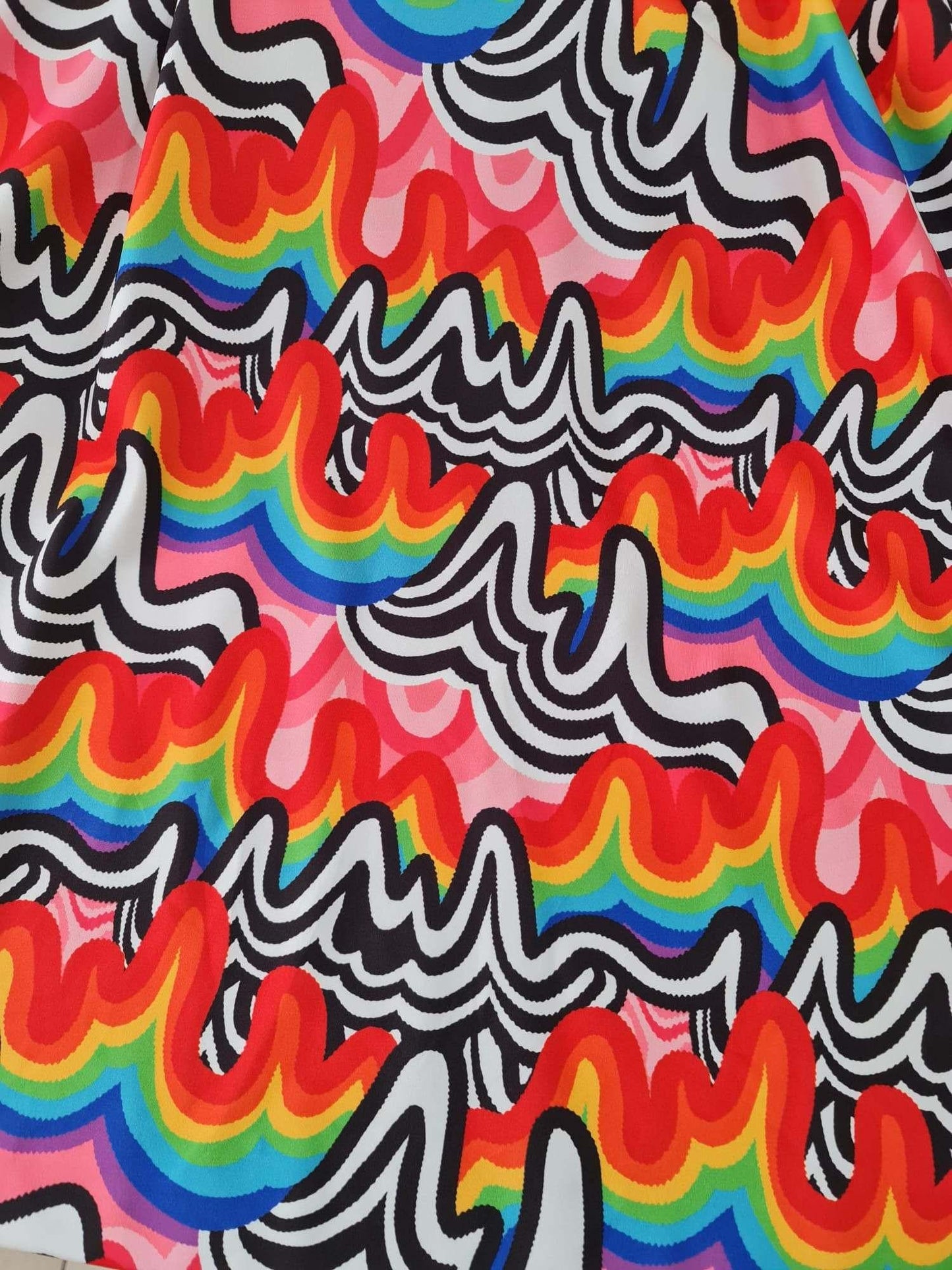 Rainbow Abstract Print Fabric Sold by Metre