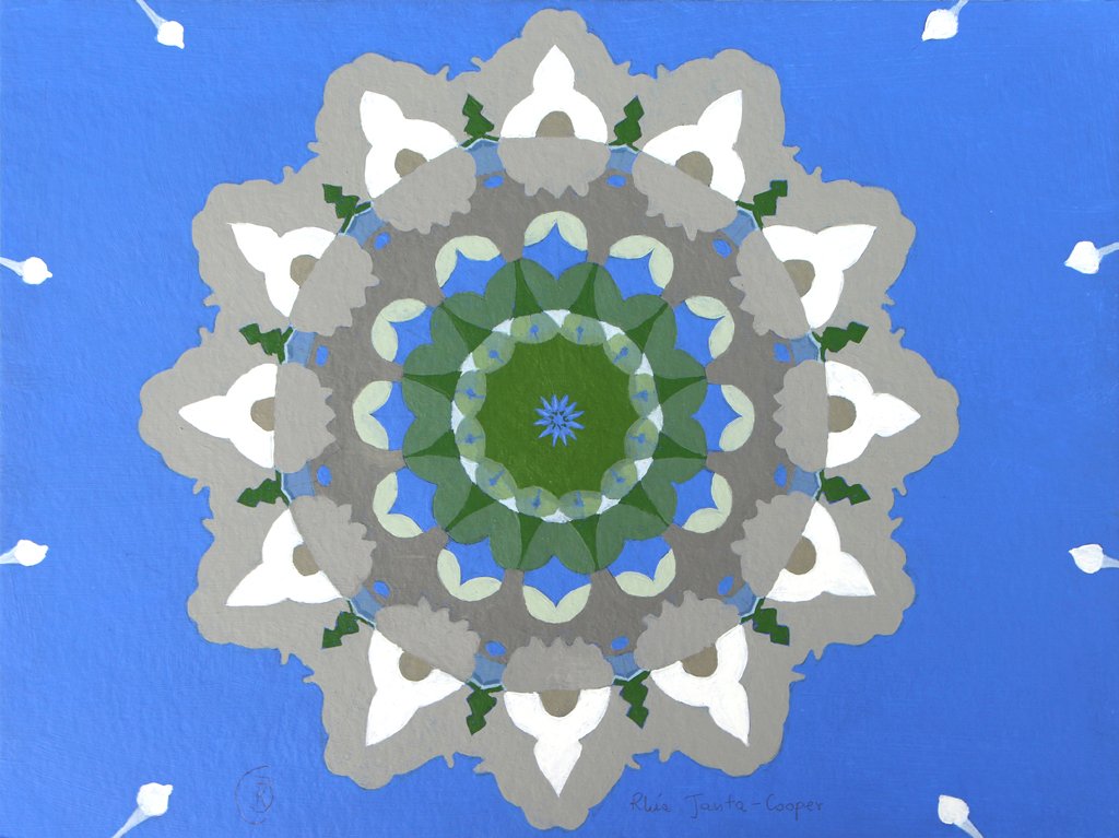 Rainbow Kaleidoscope, Abstract Geometric Painting, Original
