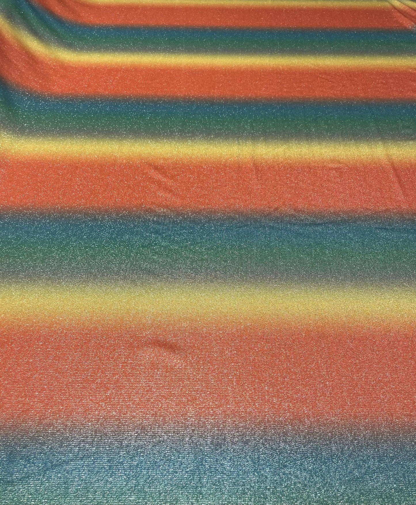 Rainbow Ombre Lurex Fabric with Metallic Shine