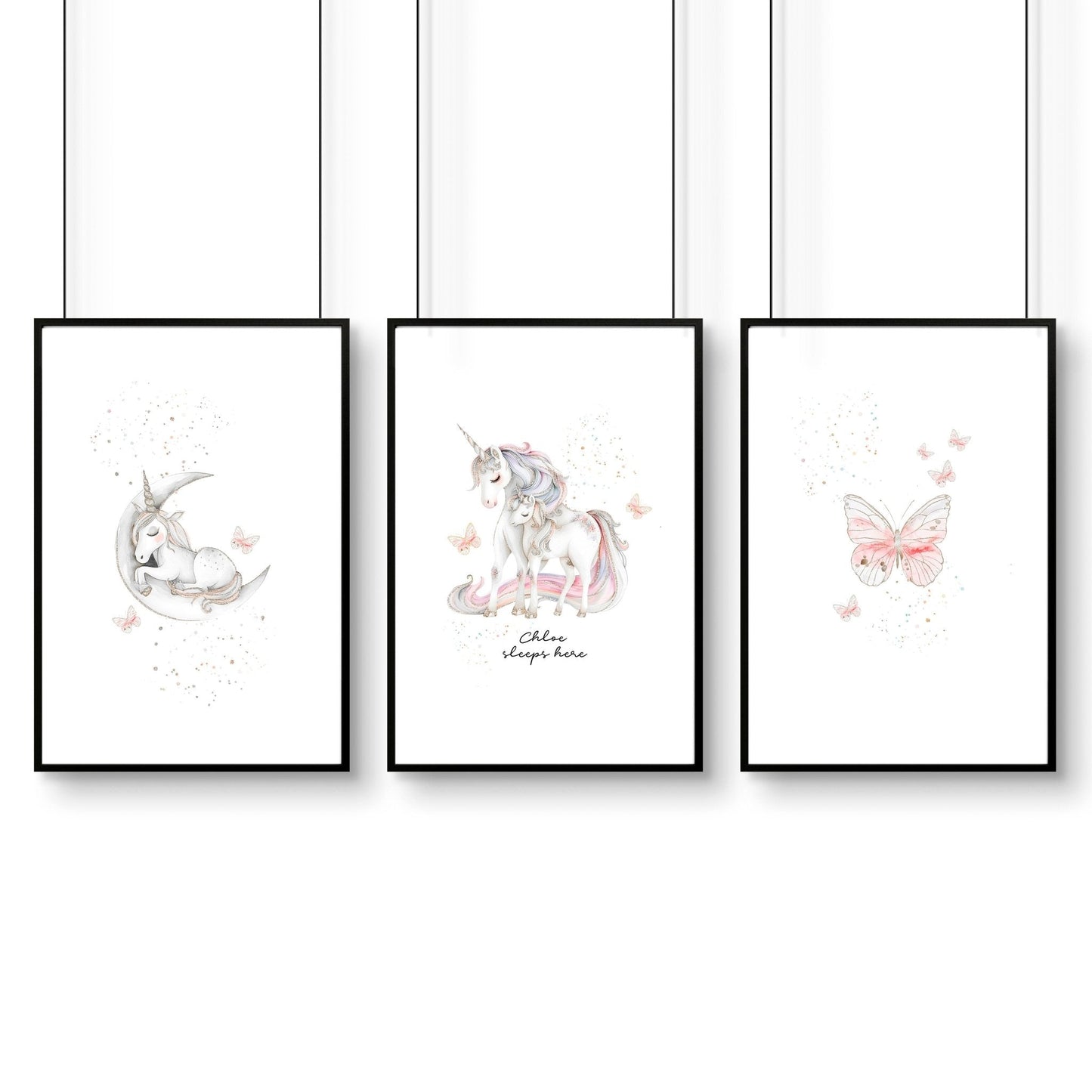 Rainbows Unicorns | Set of 3 wall art prints